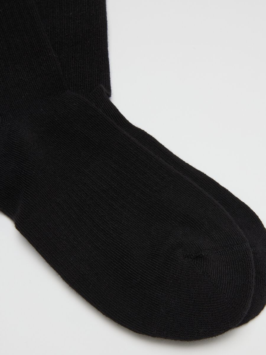 Black tennis socks tripack with white stripes_1