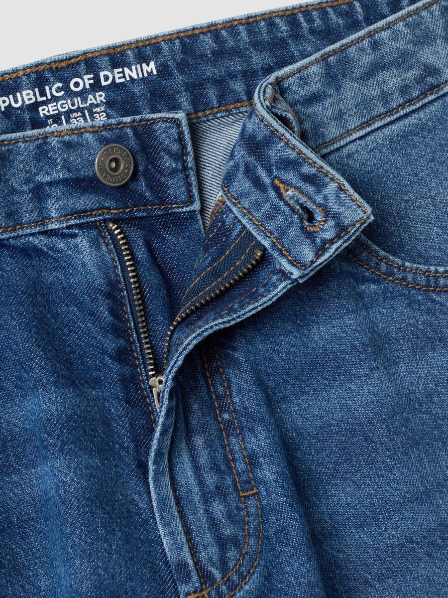 Jeans denim regular fit in puro cotone_2