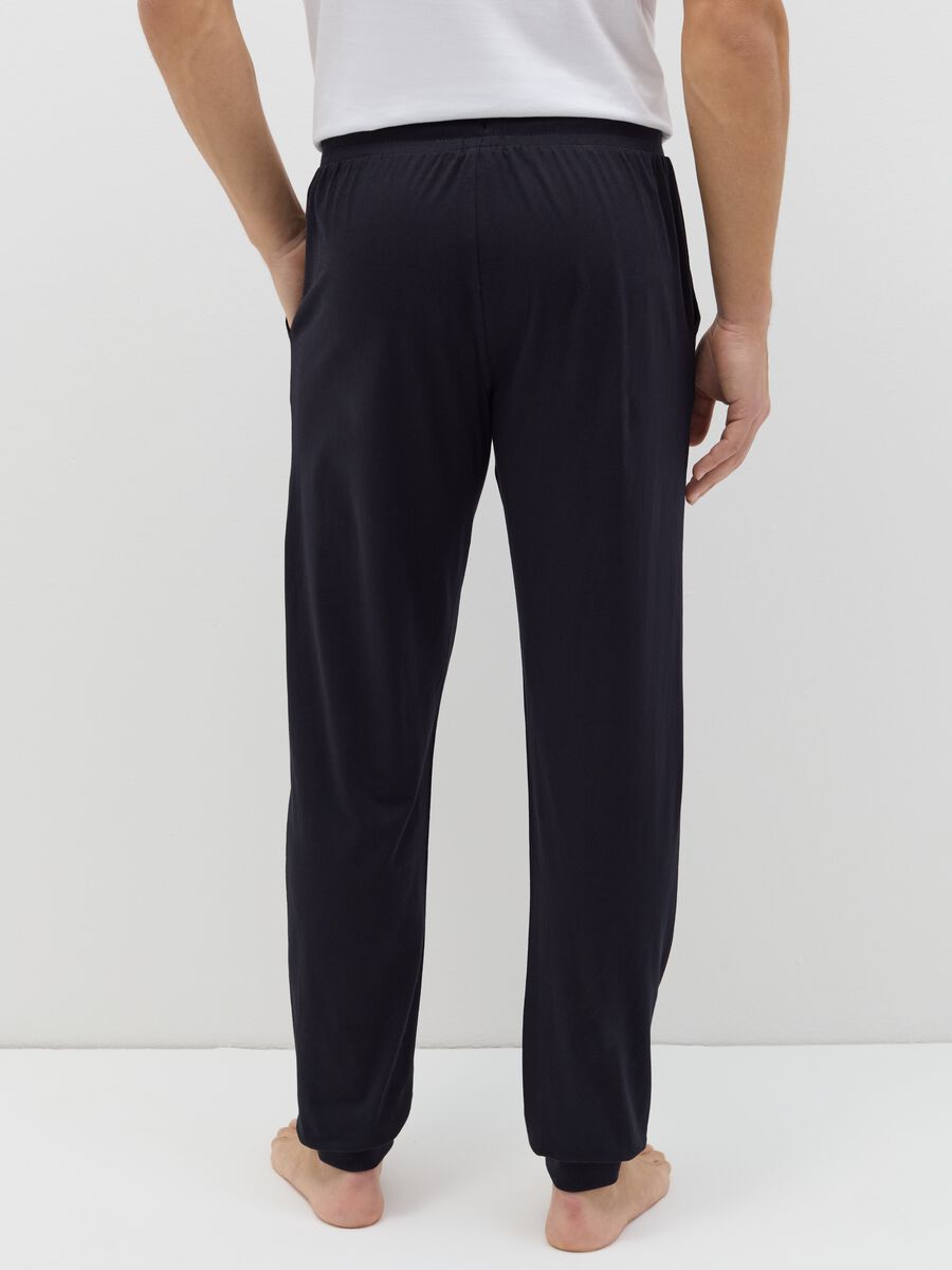 Cotton pyjama trousers with drawstring_3
