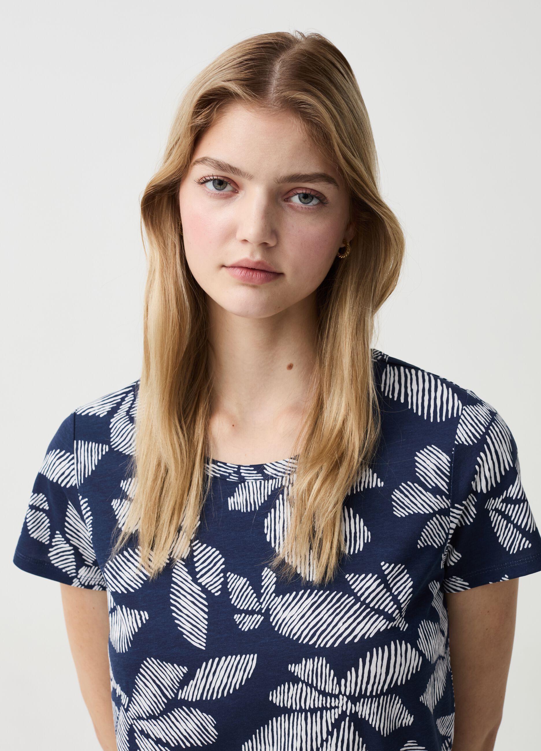 Cotton T-shirt with all-over print