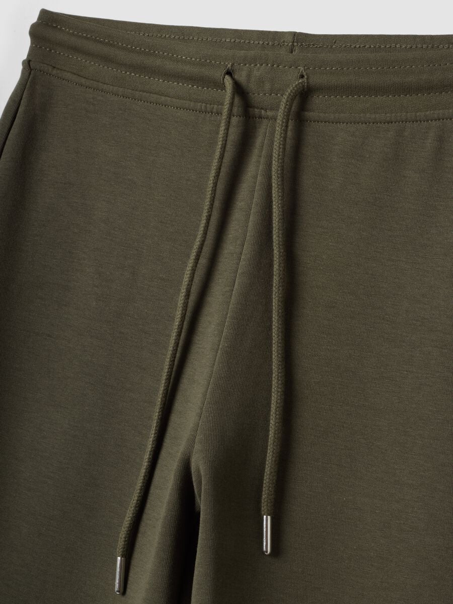 Jogger verde flare in cotone organico elasticizzato_6