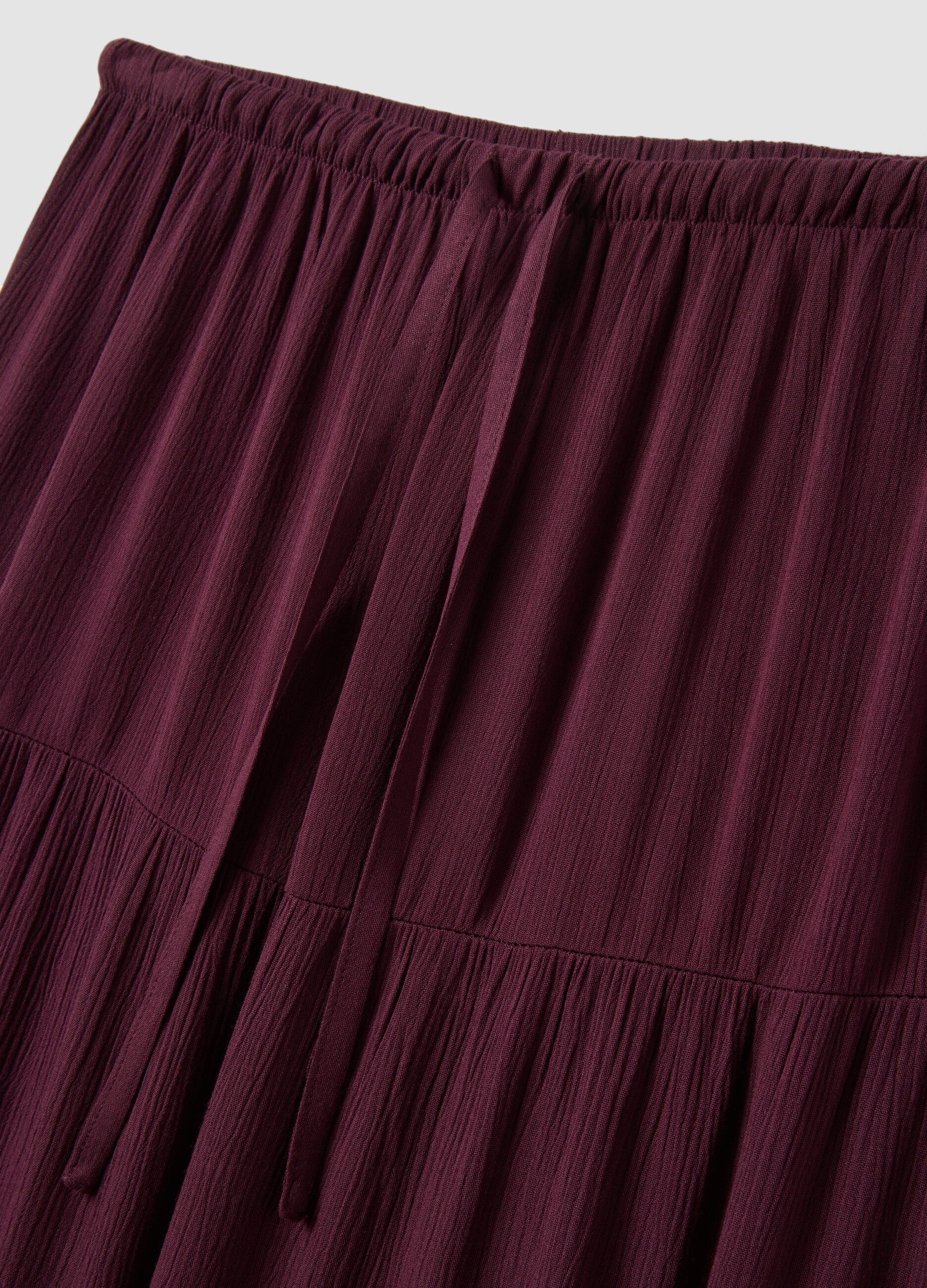Long purple skirt in pure viscose