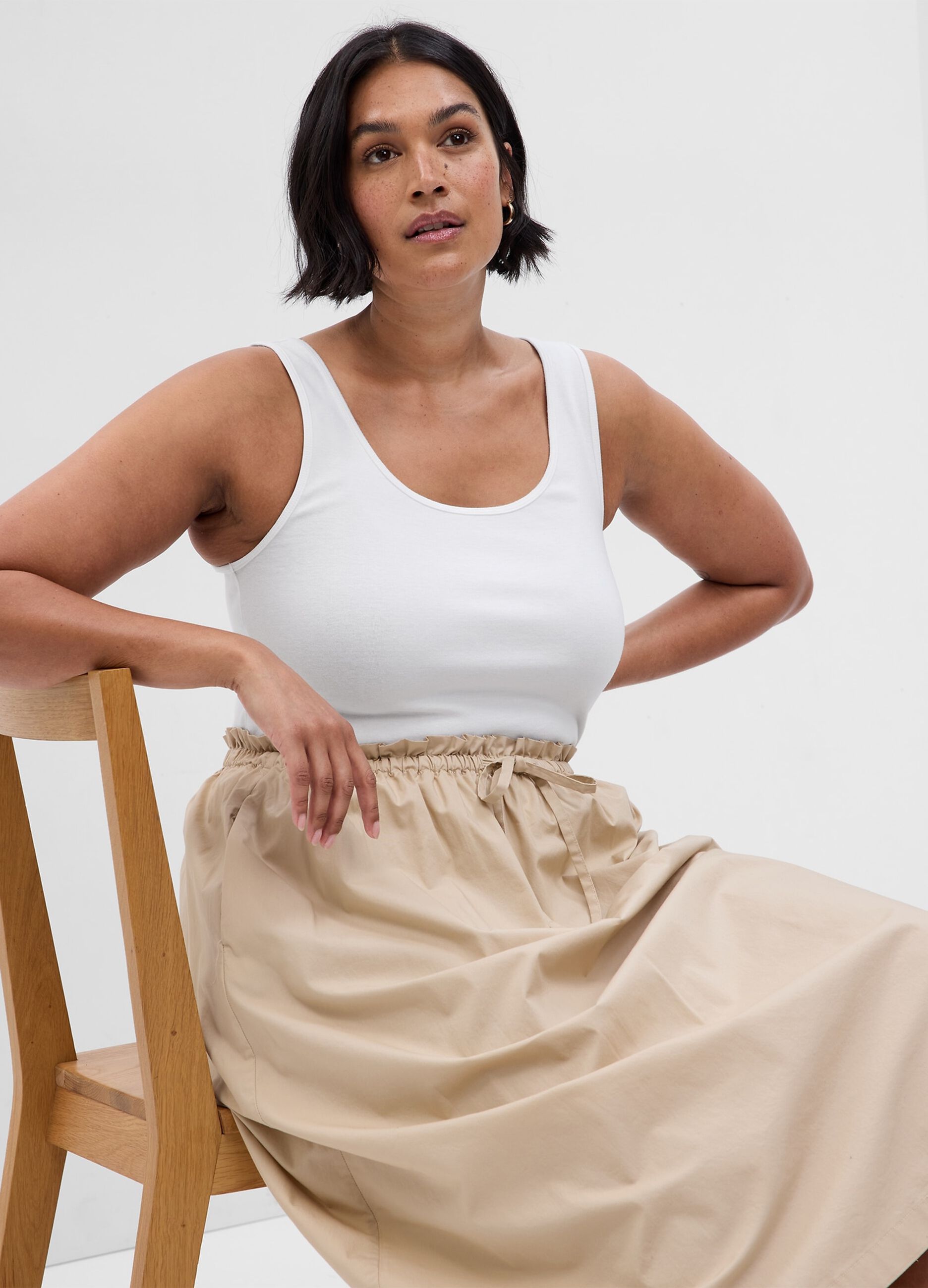 Stretch modal and cotton tank top