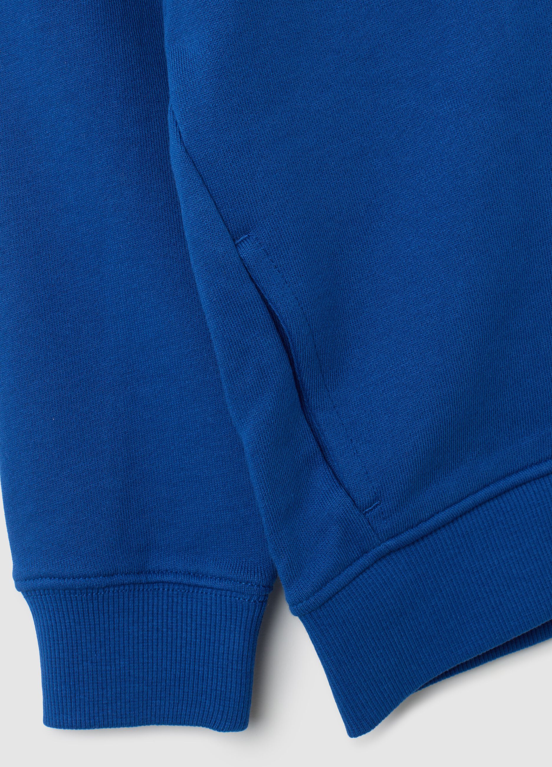 Felpa da bambino in puro cotone blu regular fit