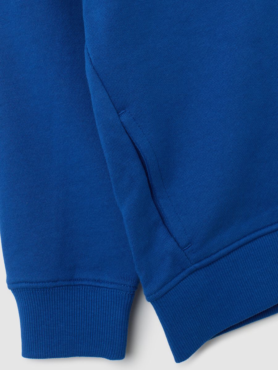 Felpa da bambino in puro cotone blu regular fit_2