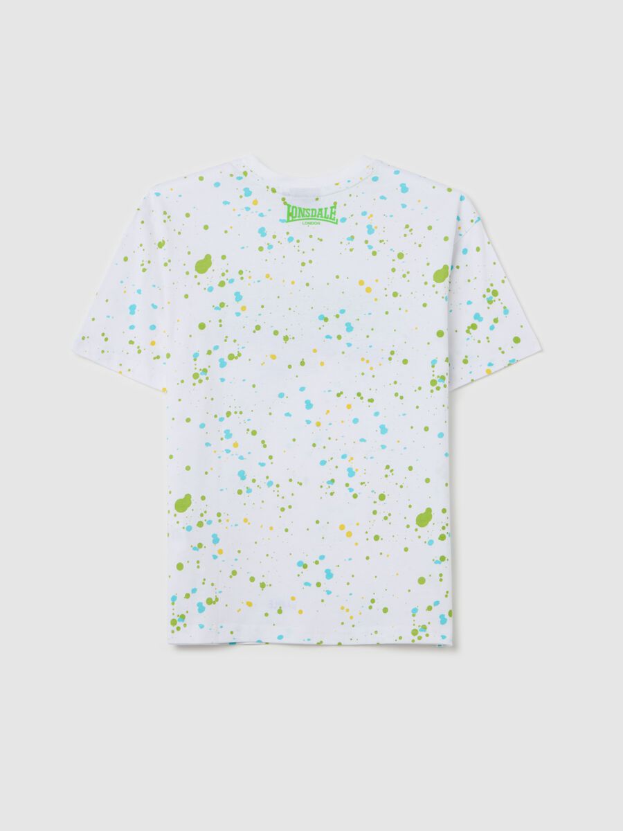 Cotton T-shirt with logo and paint splashes print_4