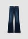 Flared jeans in blue stretch denim cotton_4