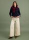 Blue pure cotton cable-knit crew-neck jumper, regular fit_2