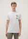 White pure cotton regular fit T-shirt with Margarita print_0