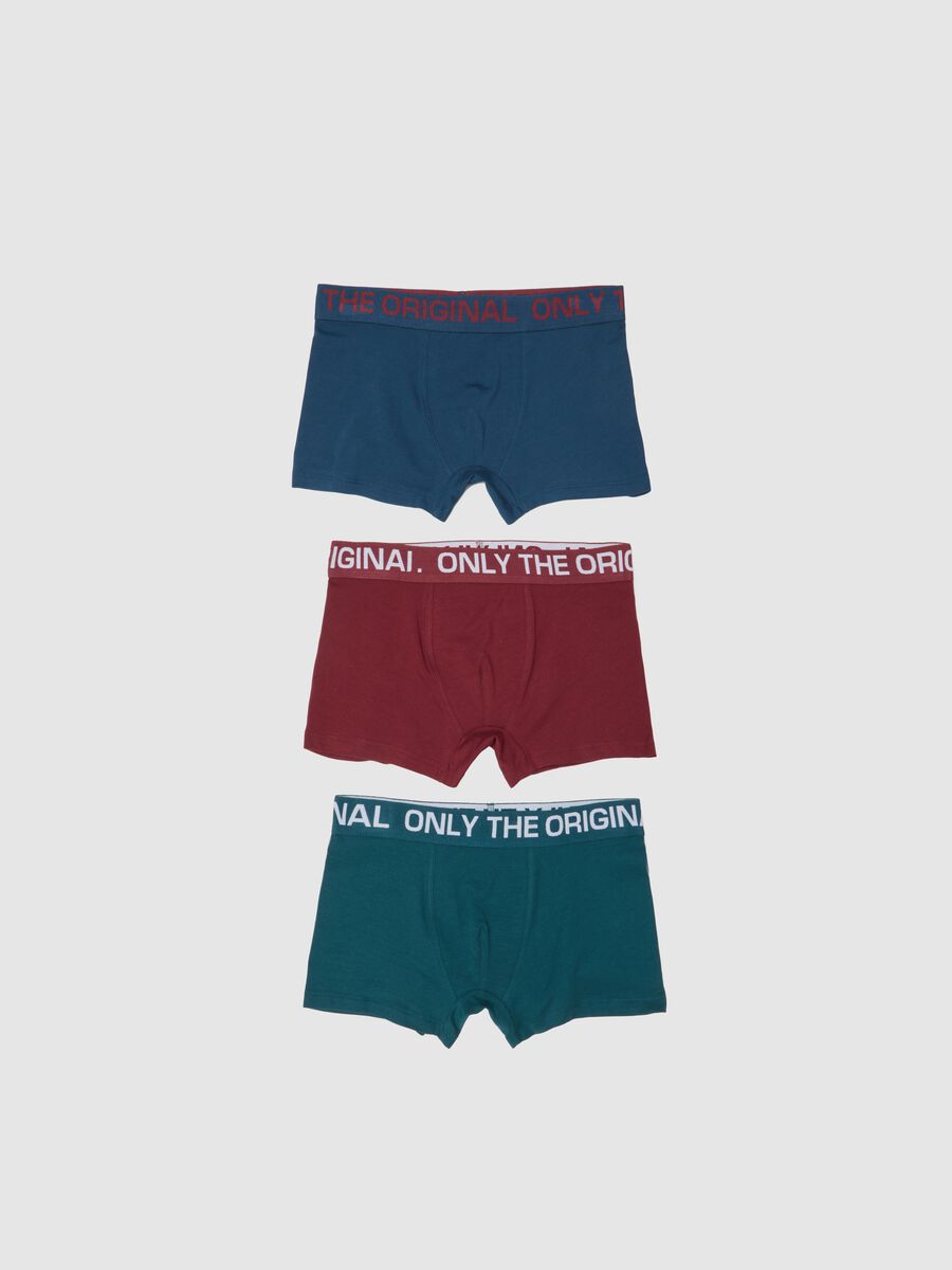 Boy's tripack boxer in multicolour stretch cotton regular fit_0