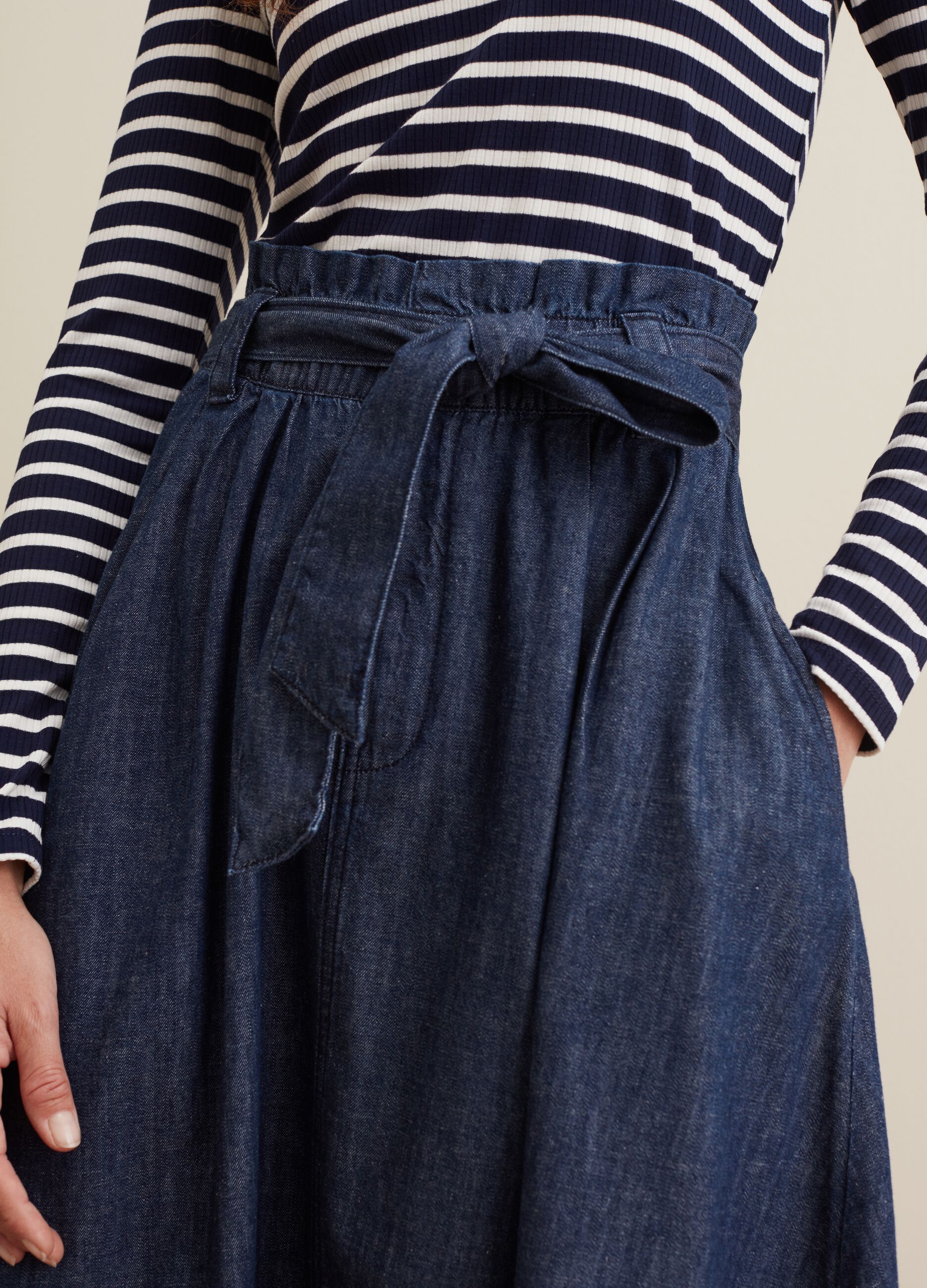 Gonna a ruota in denim con cintura_3