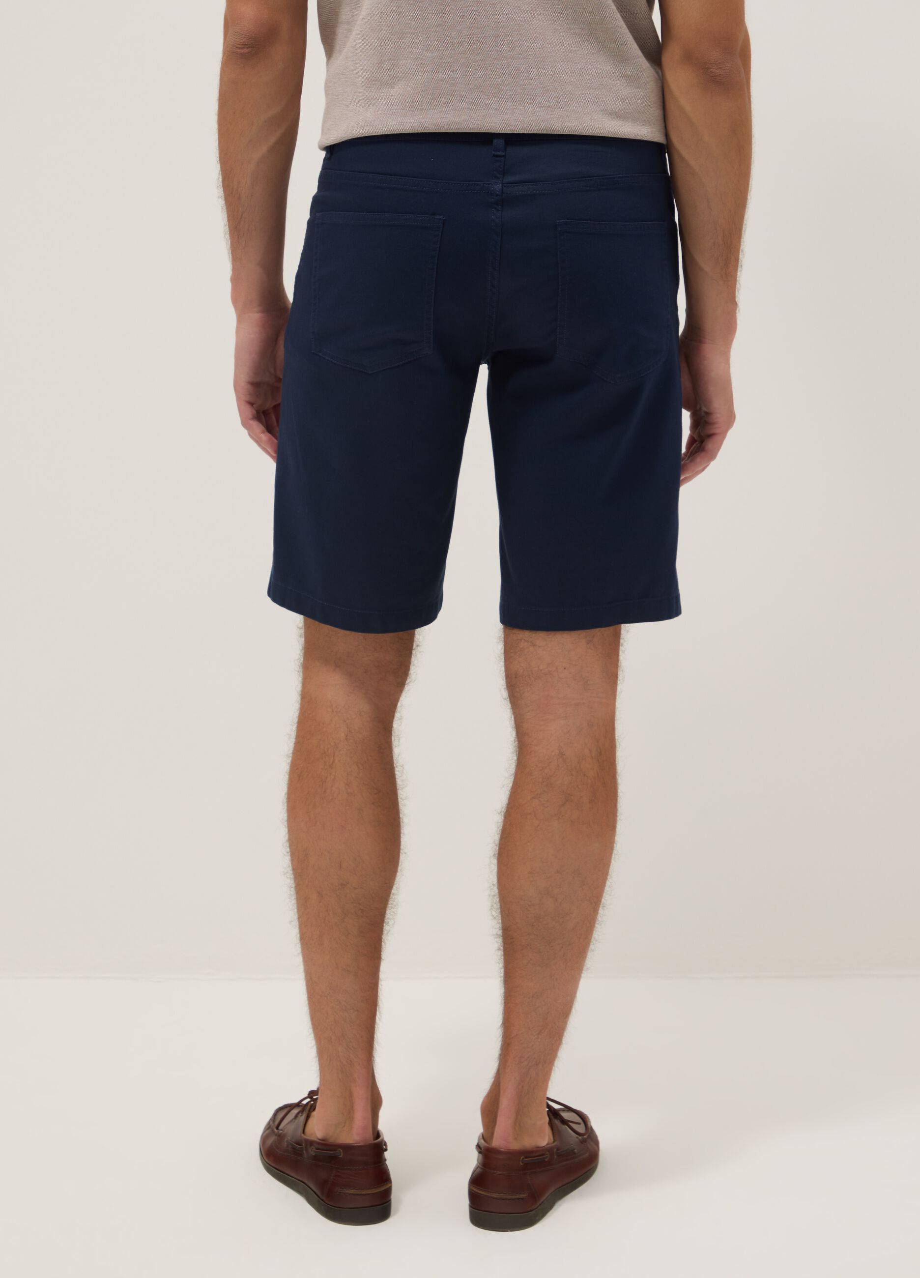 Blue stretch-cotton Bermuda shorts