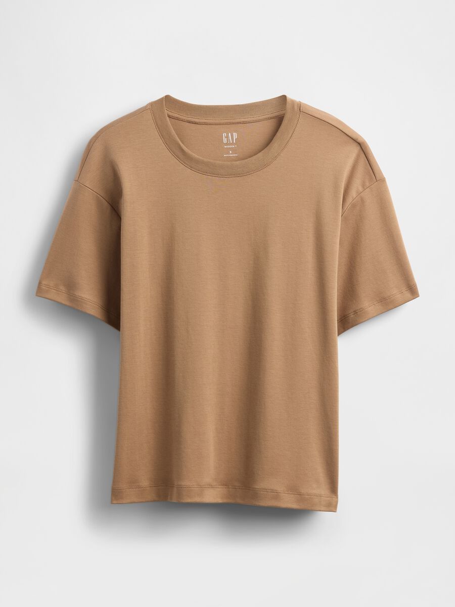 Brown short sleeve cotton T-shirt_3