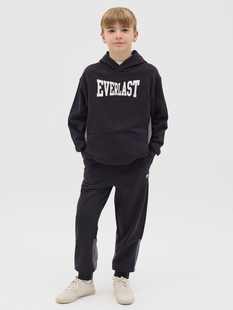 Black joggers with drawstring and contrasting inserts_1