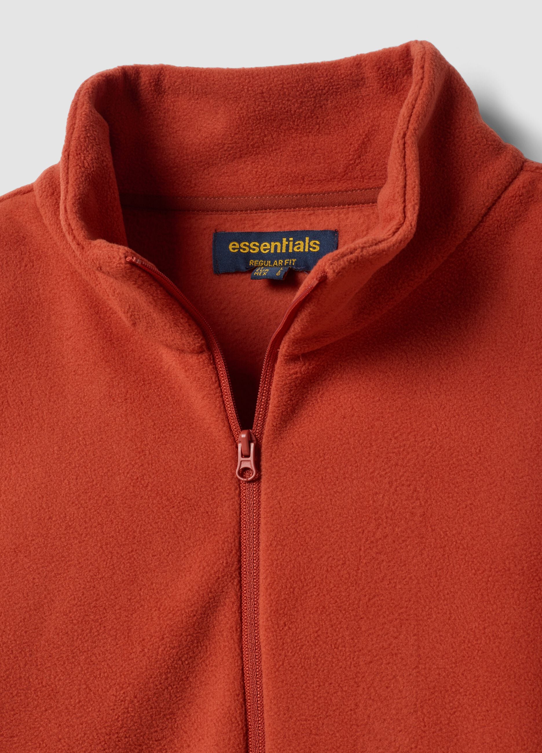Red regular-fit half-zip fleece sweatshirt