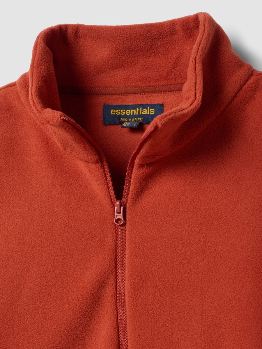 Felpa rossa half zip regular fit in pile_2