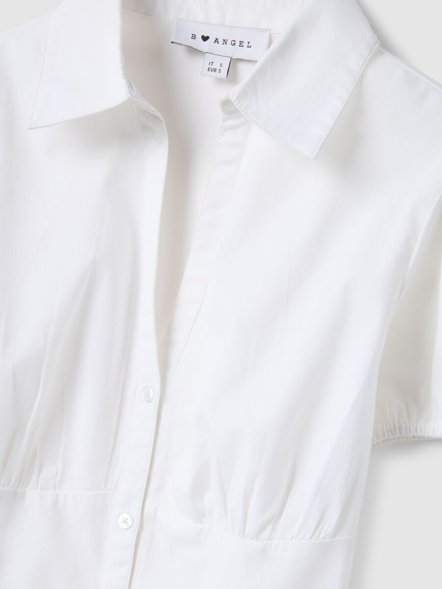 White regular-fit short-sleeve shirt in stretch cotton_5
