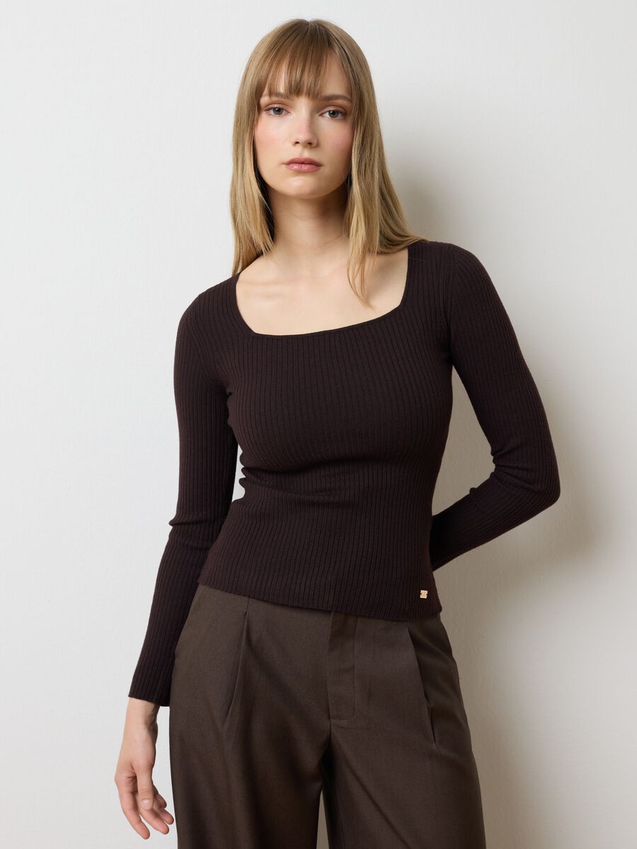 Maglione marrone fitted_0