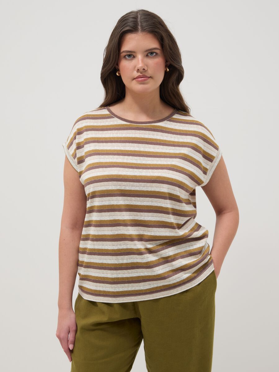 Regular-fit multicolour striped viscose-blend T-shirt_0
