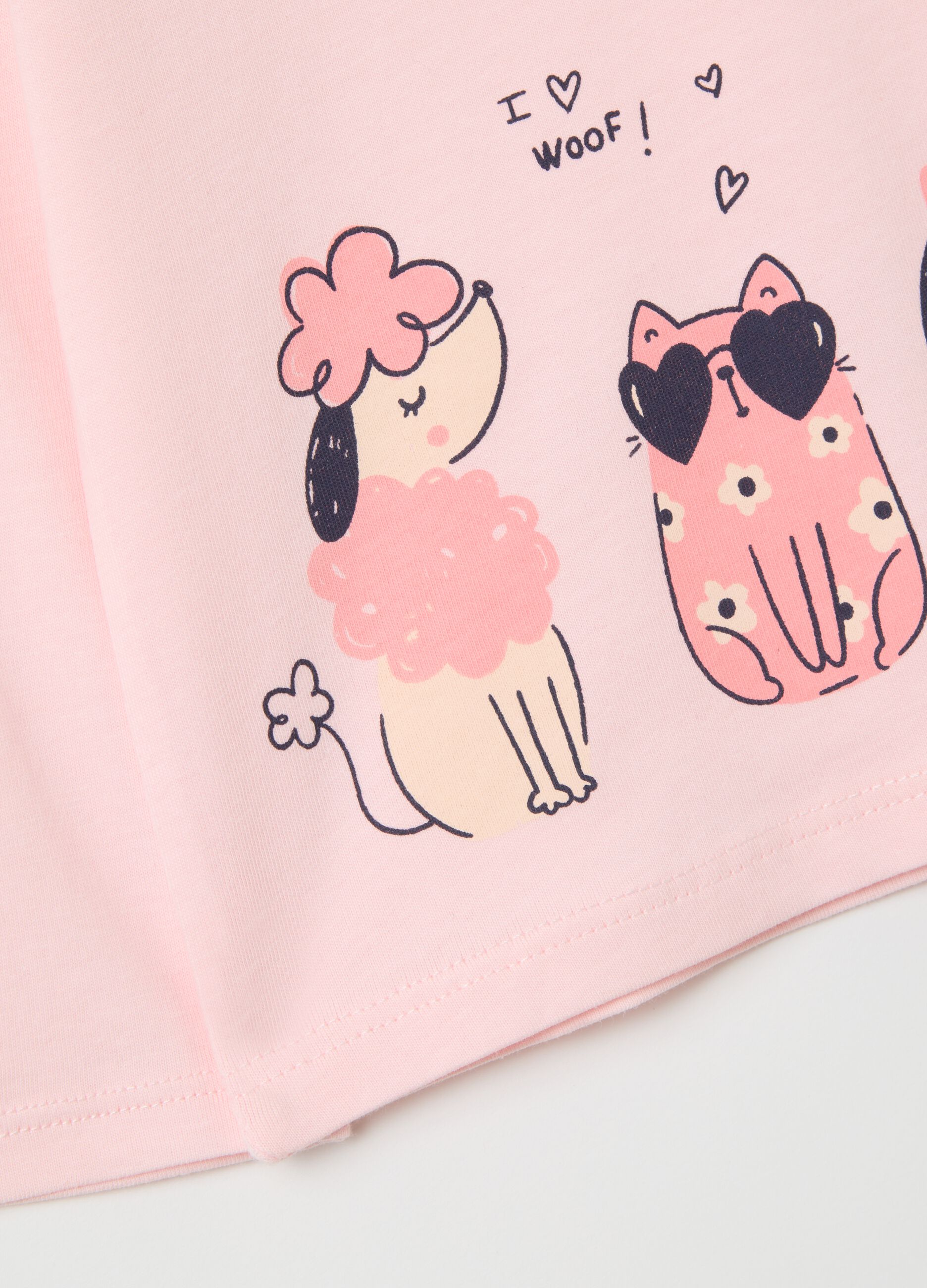 Pink cotton regular fit girls' shirt