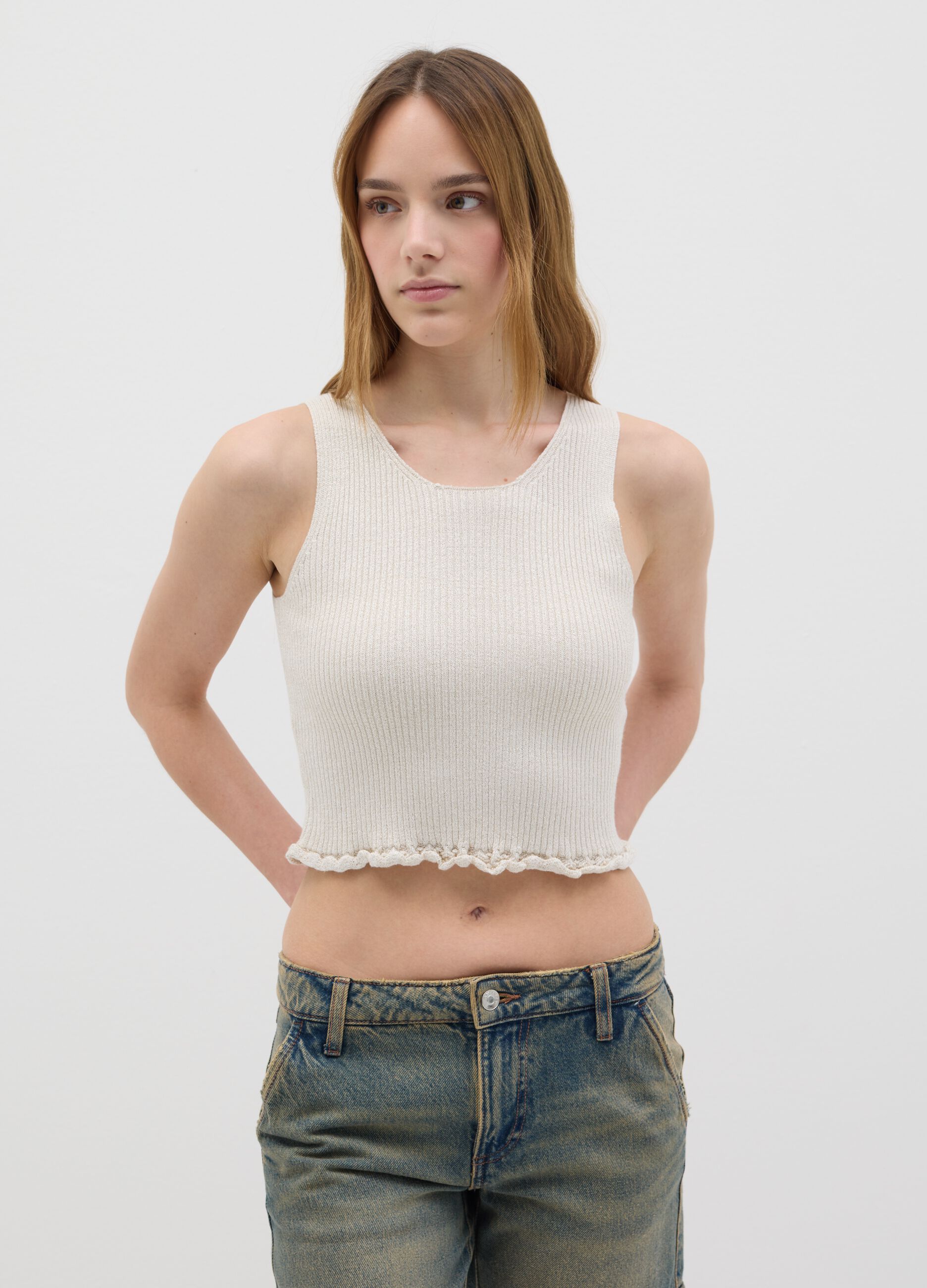 Beige Summer Top Regular Fit B.Angel