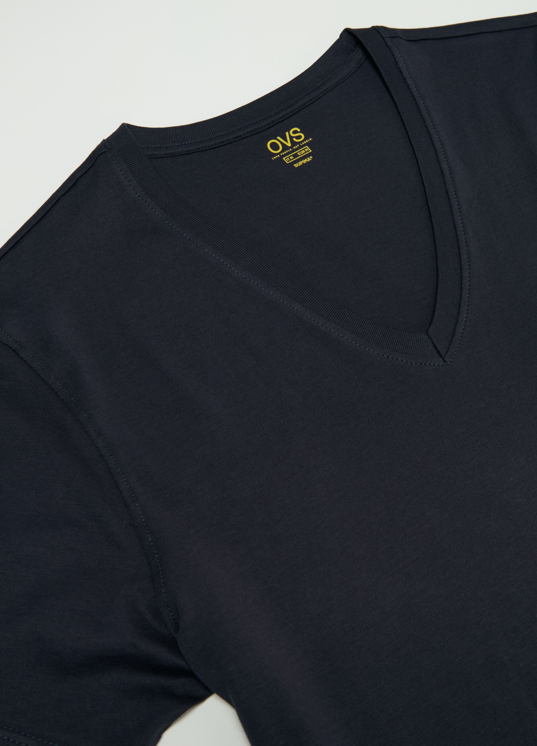 Two-pack Supima cotton undershirts with V neck