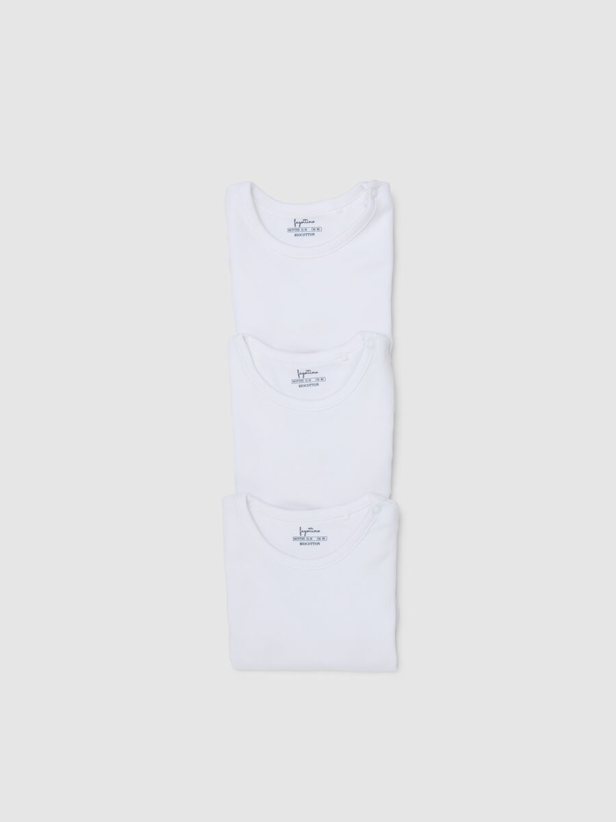 Newborn white cotton long sleeve bodysuit tripack_3