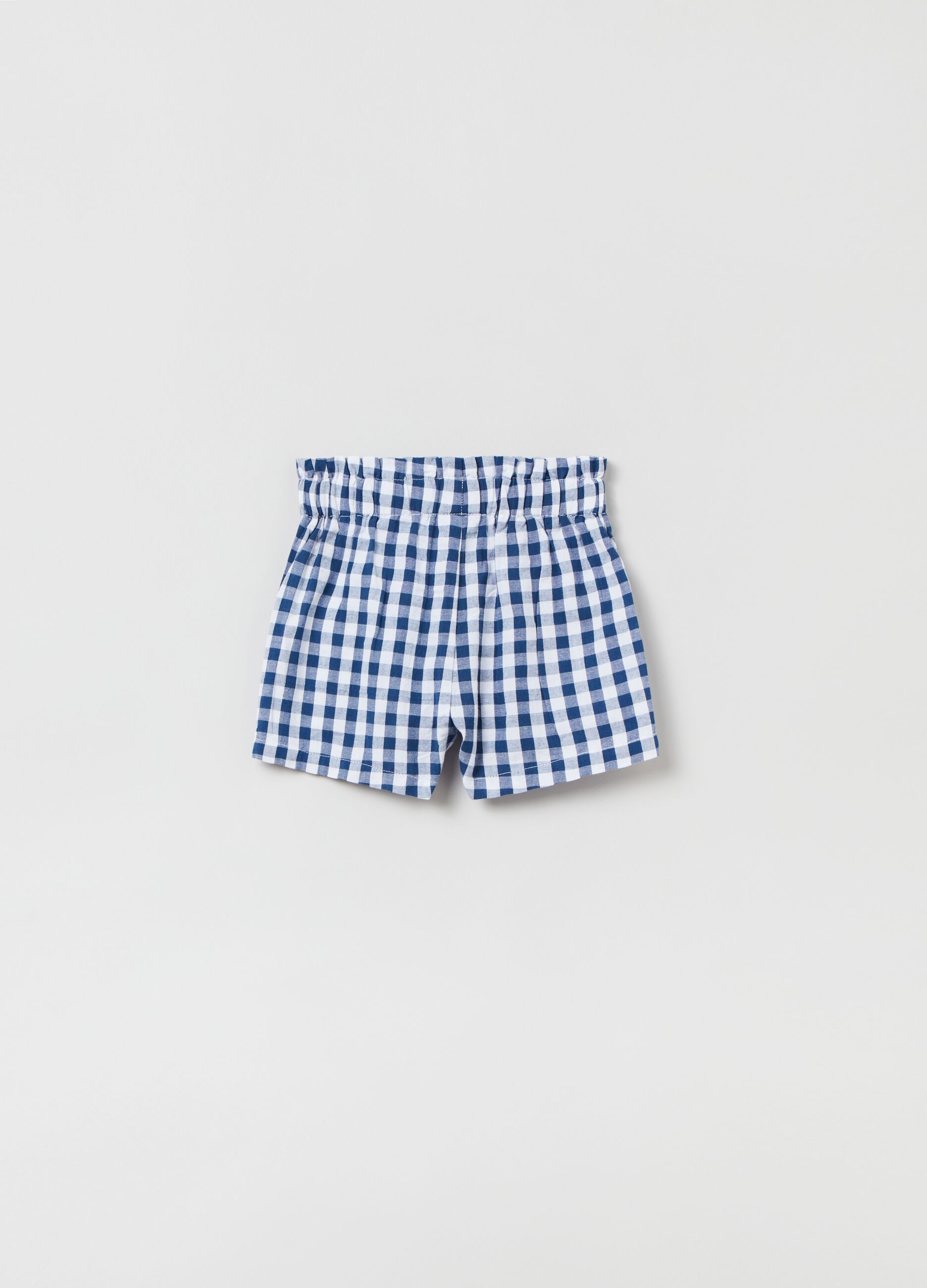 Shorts in cotone fantasia vichy _1