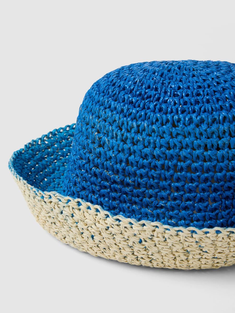 Cappello in puro tessuto carta multicolor da bambina_2