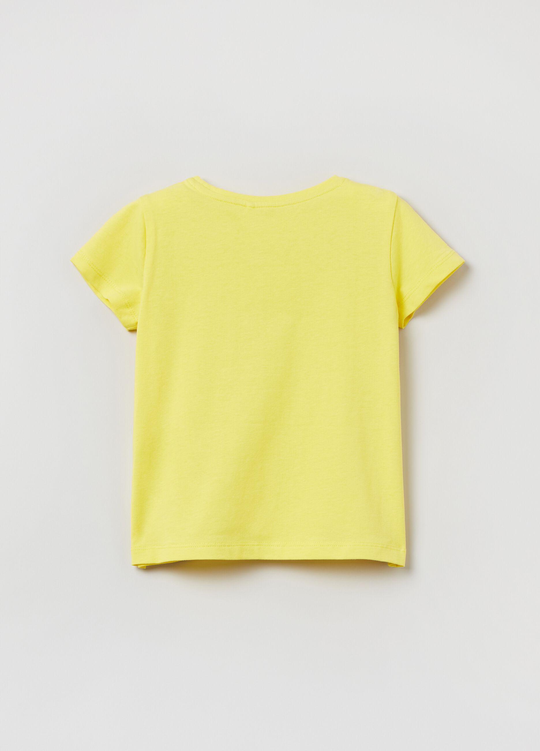 Slub cotton T-shirt with butterfly print