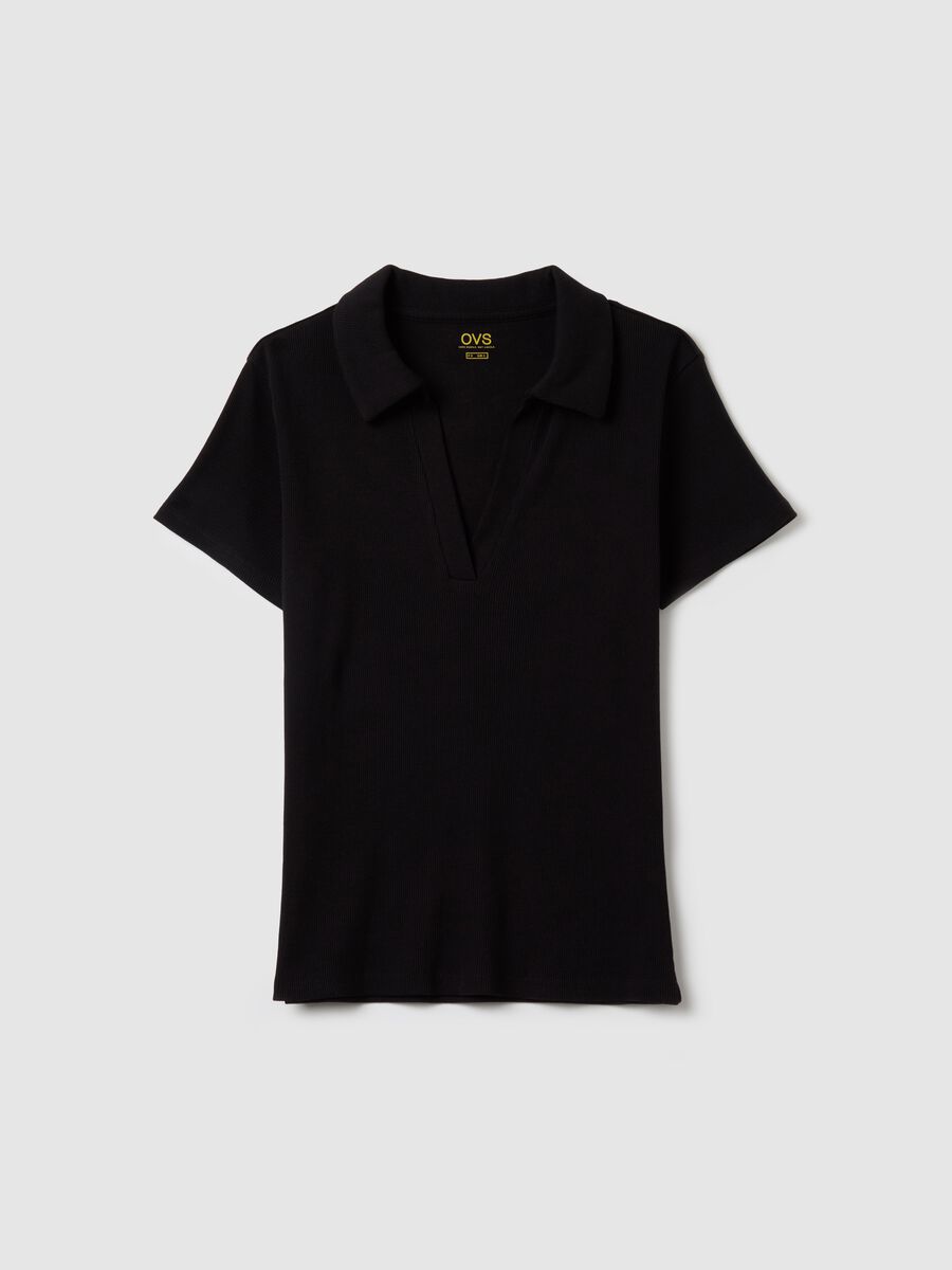 T-shirt with polo neck_4