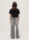 Grey pure cotton culotte jeans for girls with comfortable fit_1