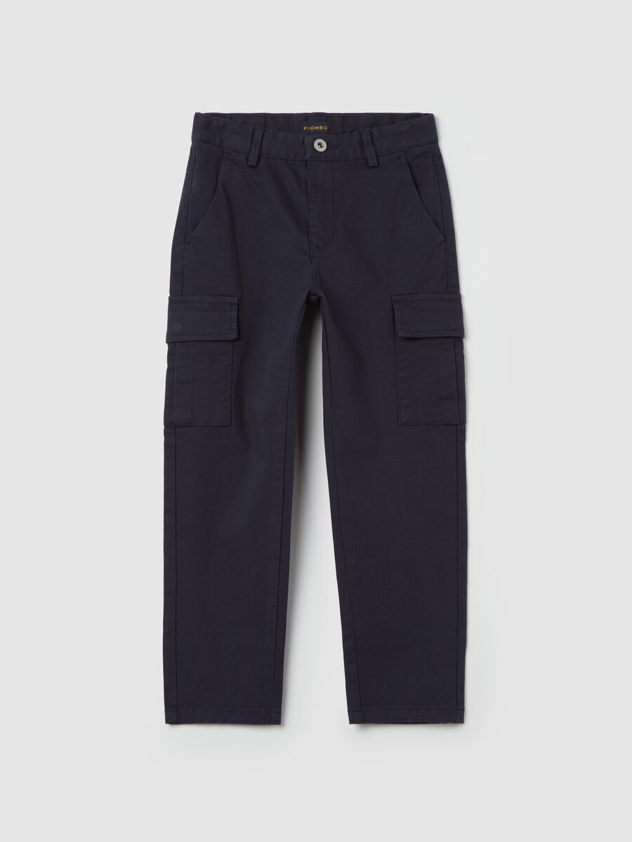 Pantaloni cargo in cotone stretch_0