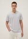 Grey pure cotton regular fit V-neck T-shirt_0