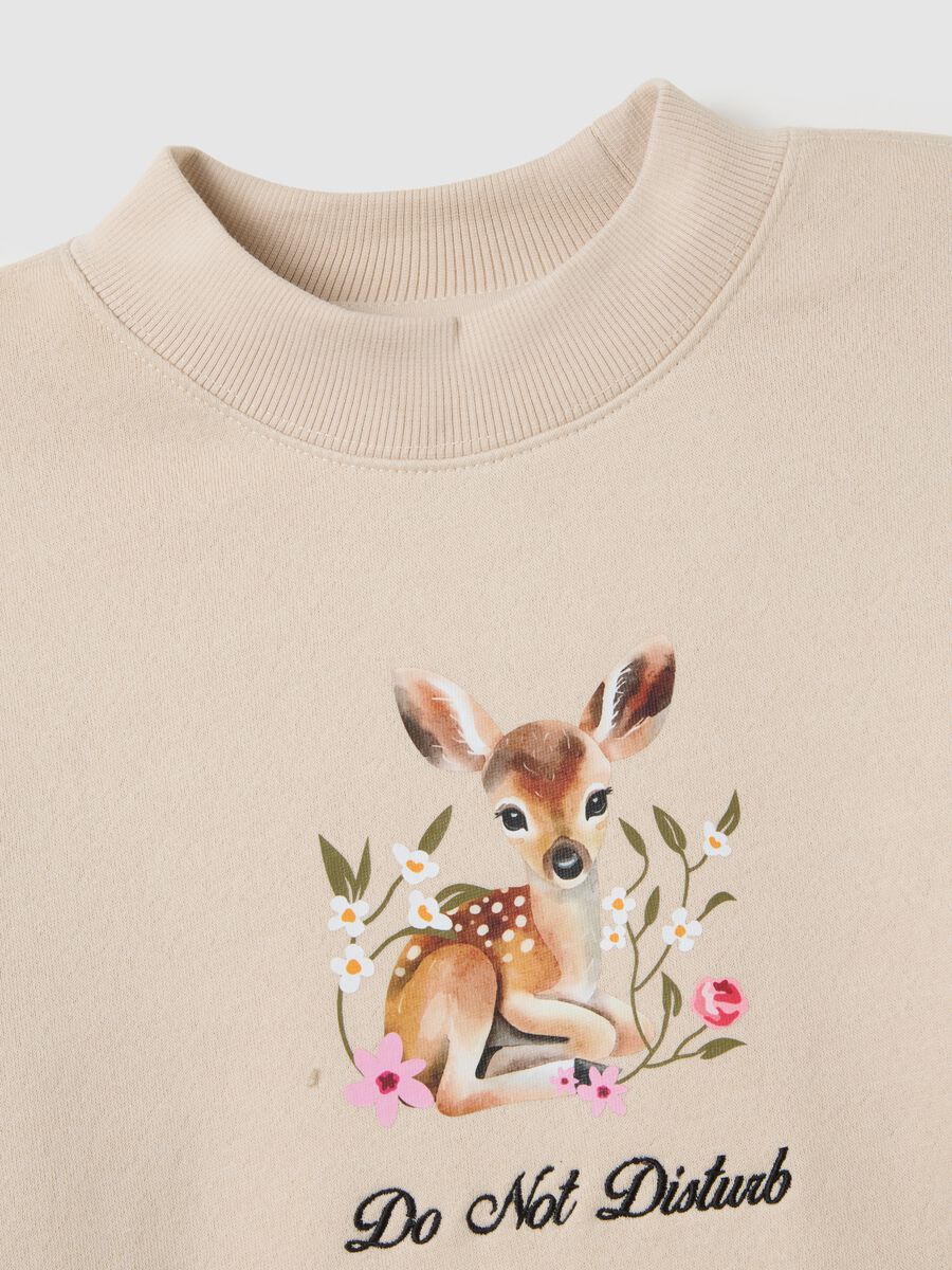 Felpa in misto cotone beige regular fit_1