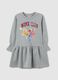 Grey cotton blend girl's dress with Winx print_0