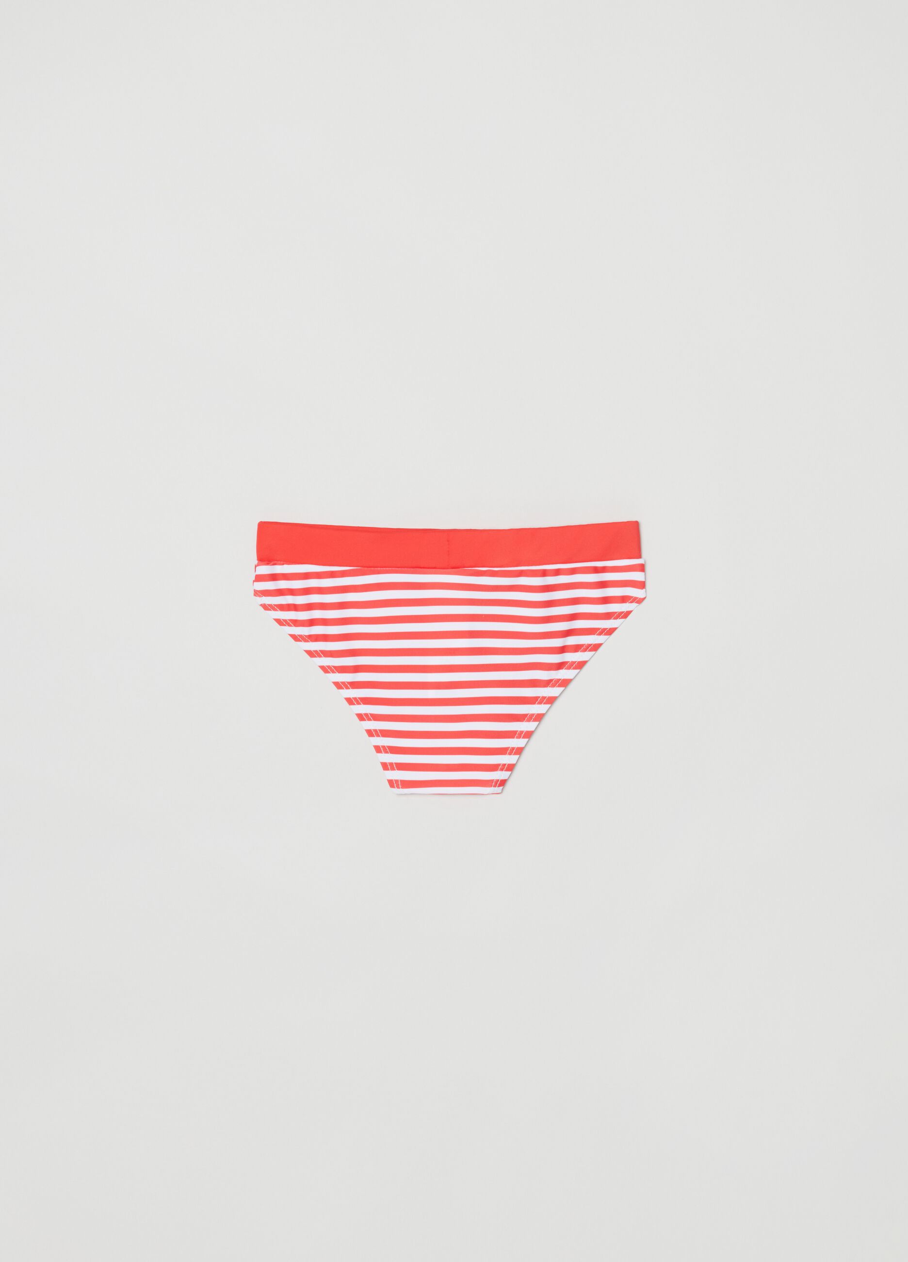 Striped swim briefs