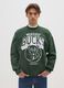 Green cotton blend sweatshirt with regular fit and Milwaukee Bucks print_0