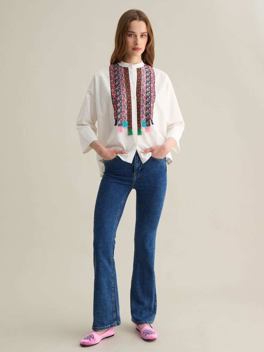 Shirt with Multicolor Piombo Details_1