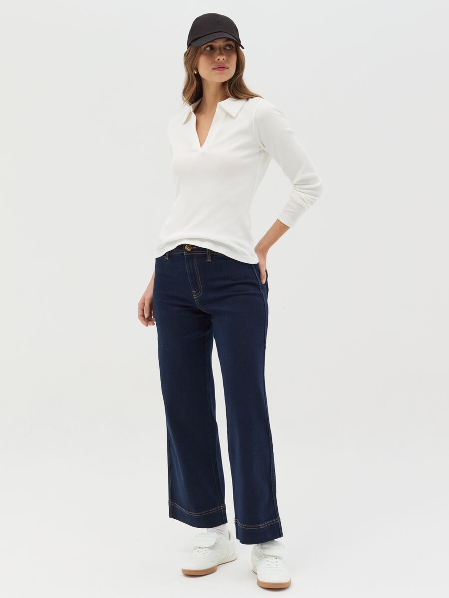Flare-fit high-rise culotte jeans_0