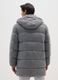 Grey Long Padded Jacket Regular Fit_2