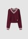 Maglione rosso in misto viscosa con scollo a V regular fit_0