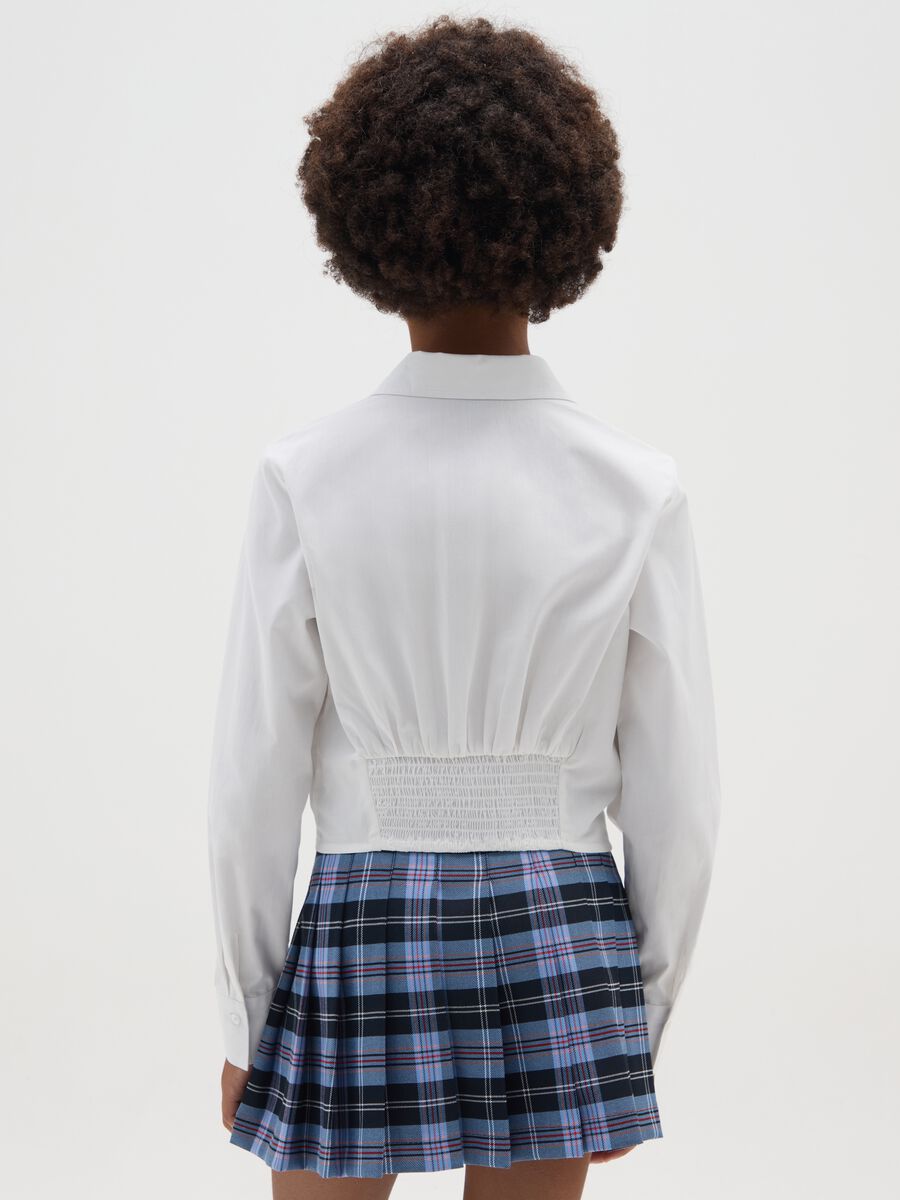 Girls' White Slim Fit Pure Cotton Shirt_1