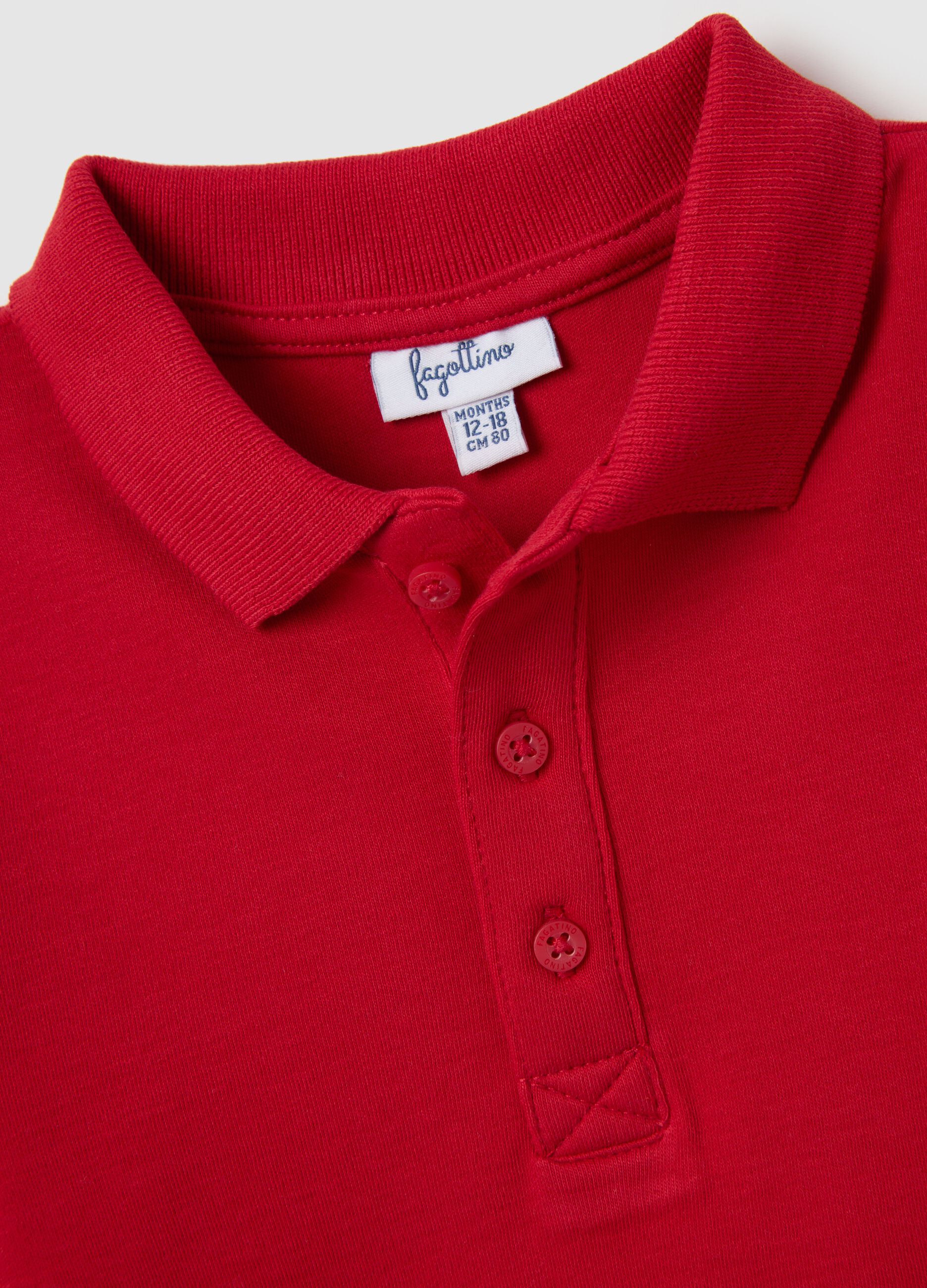 Polo da bambino in puro cotone rosso regular fit