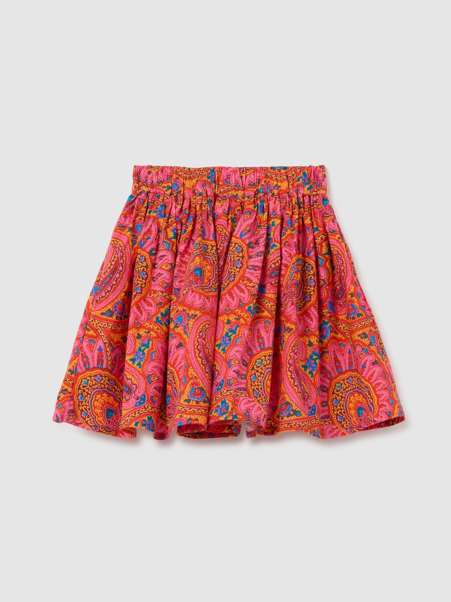 Girls' skirt in pure cotton multicolour regular fit_4