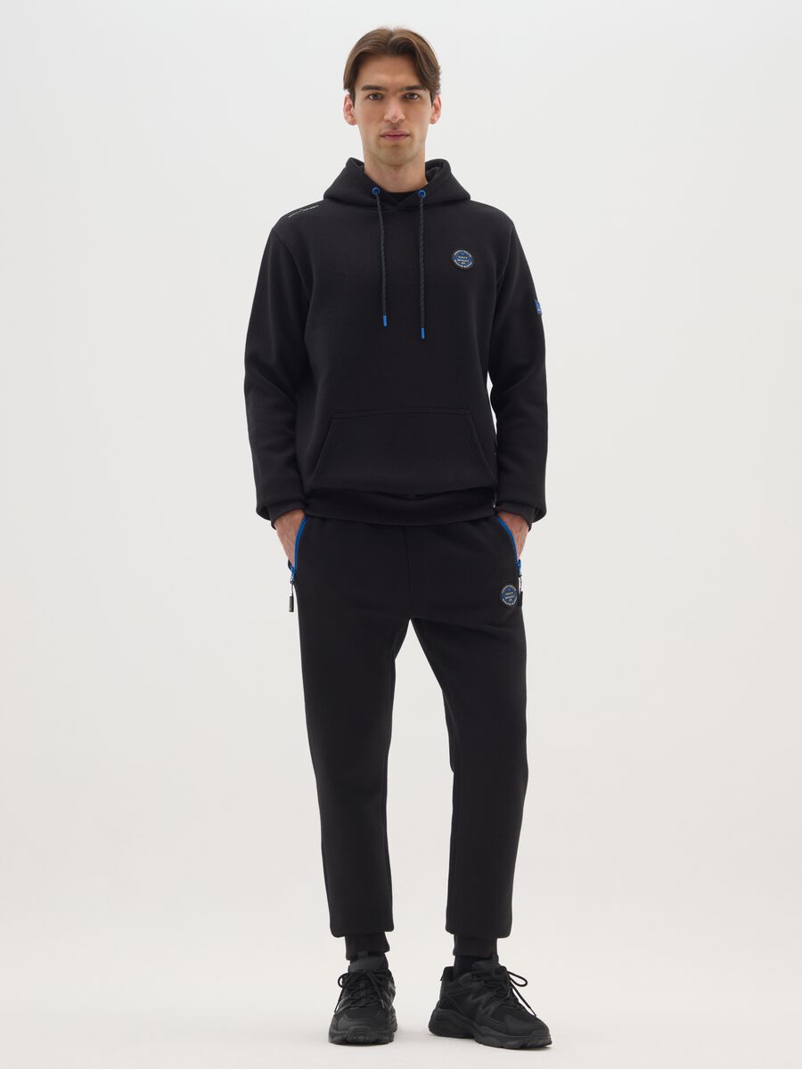 Pantaloni sportivi in misto cotone nero regular fit_0