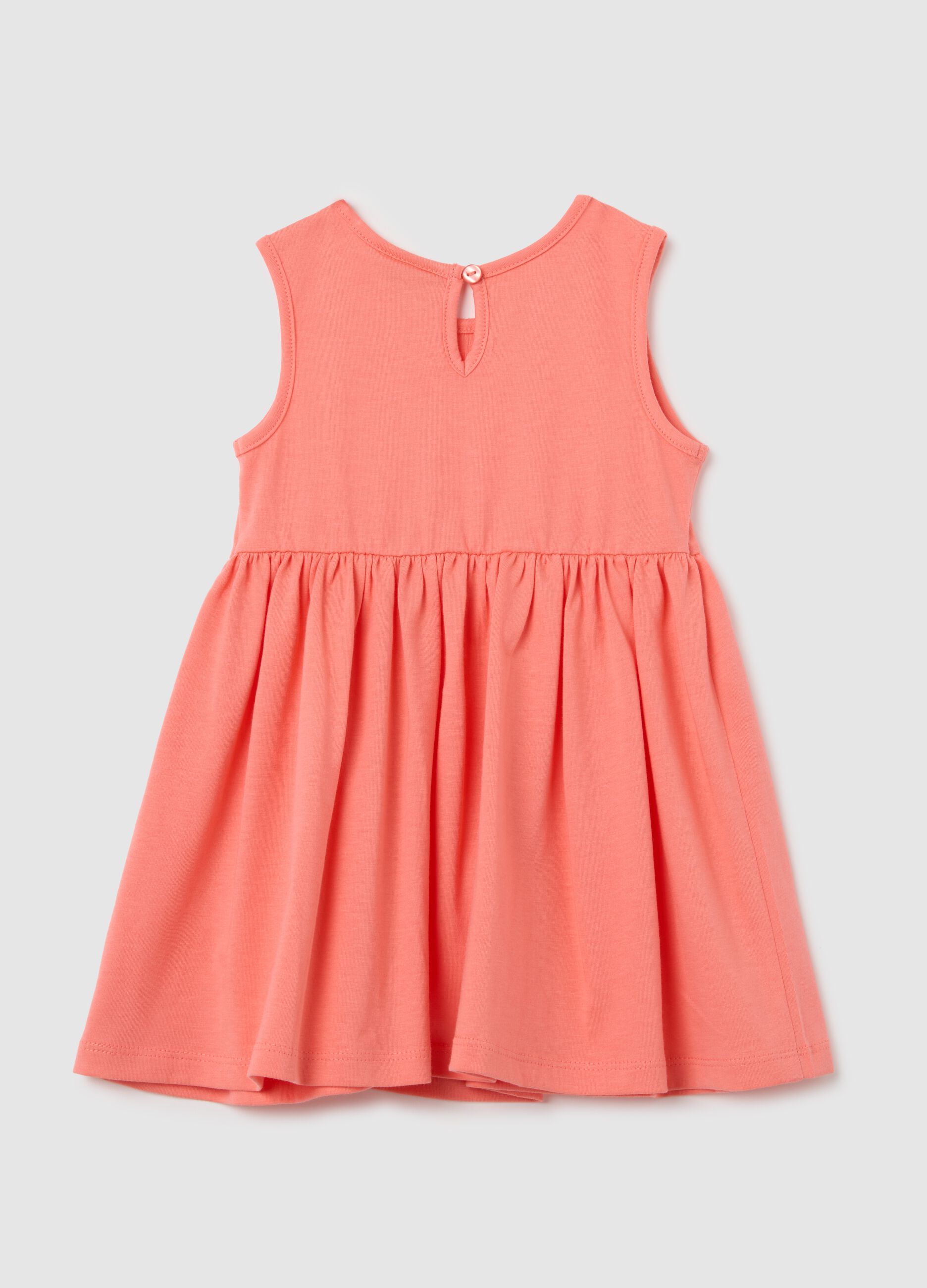 Vestito da neonata in puro cotone arancione regular fit