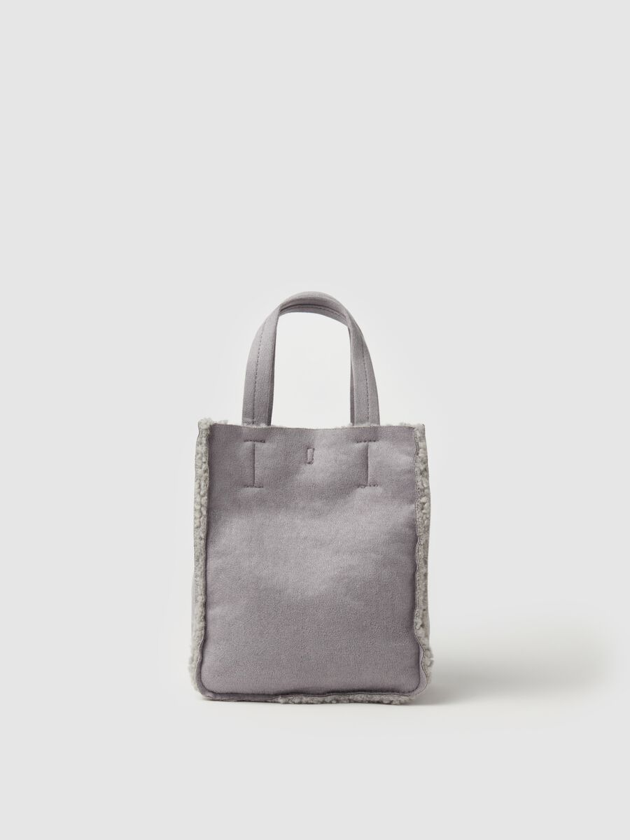 Mini tote bag with sherpa lining_1