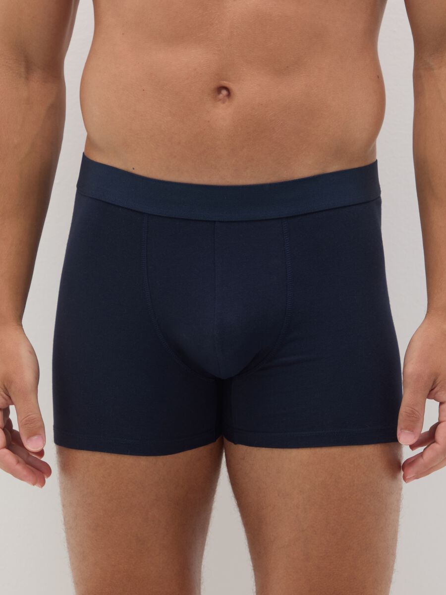 Set of three regular fit blue stretch cotton boxers_1