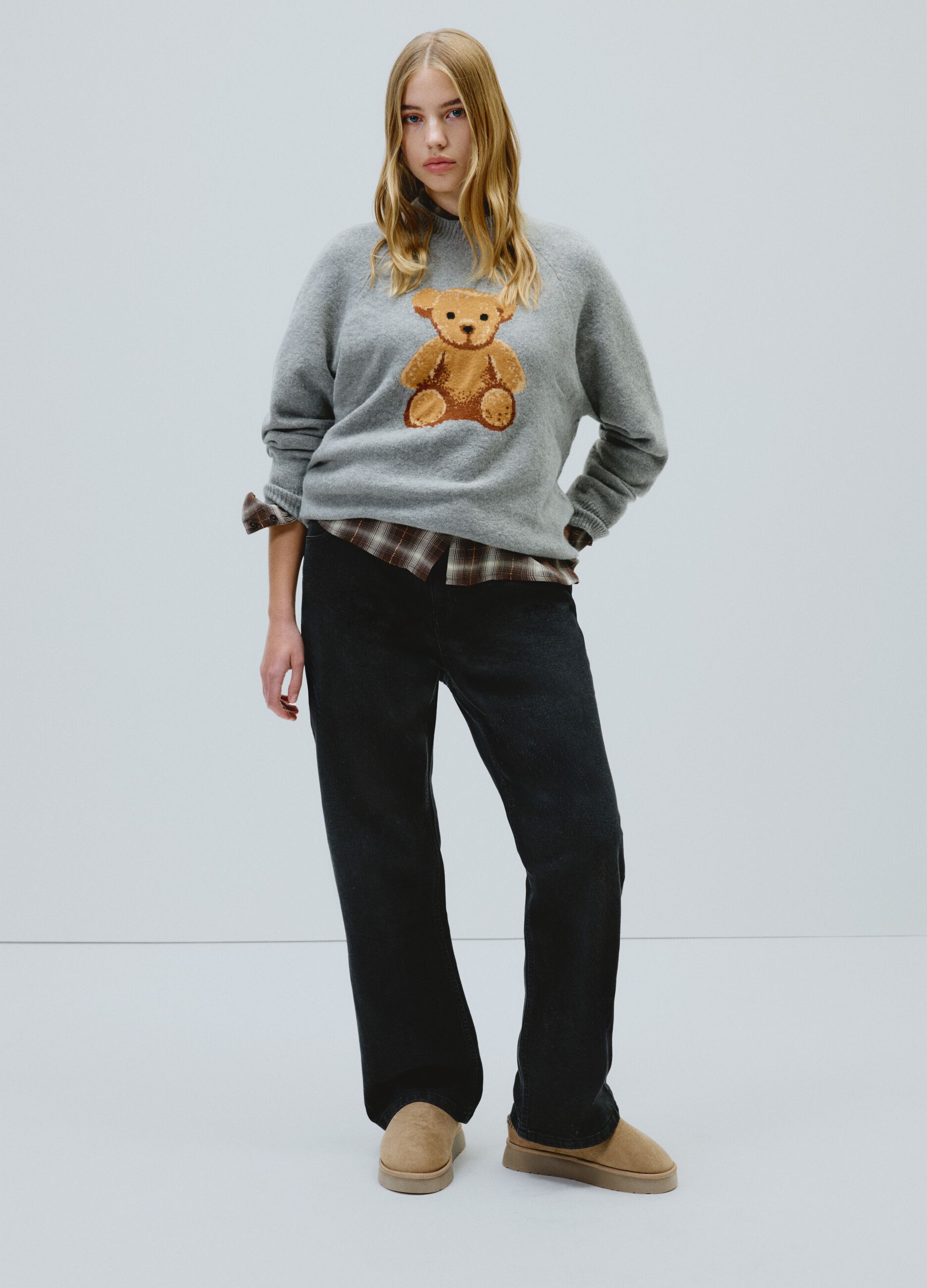 Grey Sweater with Print